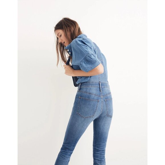 Madewell Women's Skinny Denim Overalls in Kemp Wash - Picture 4 of 11